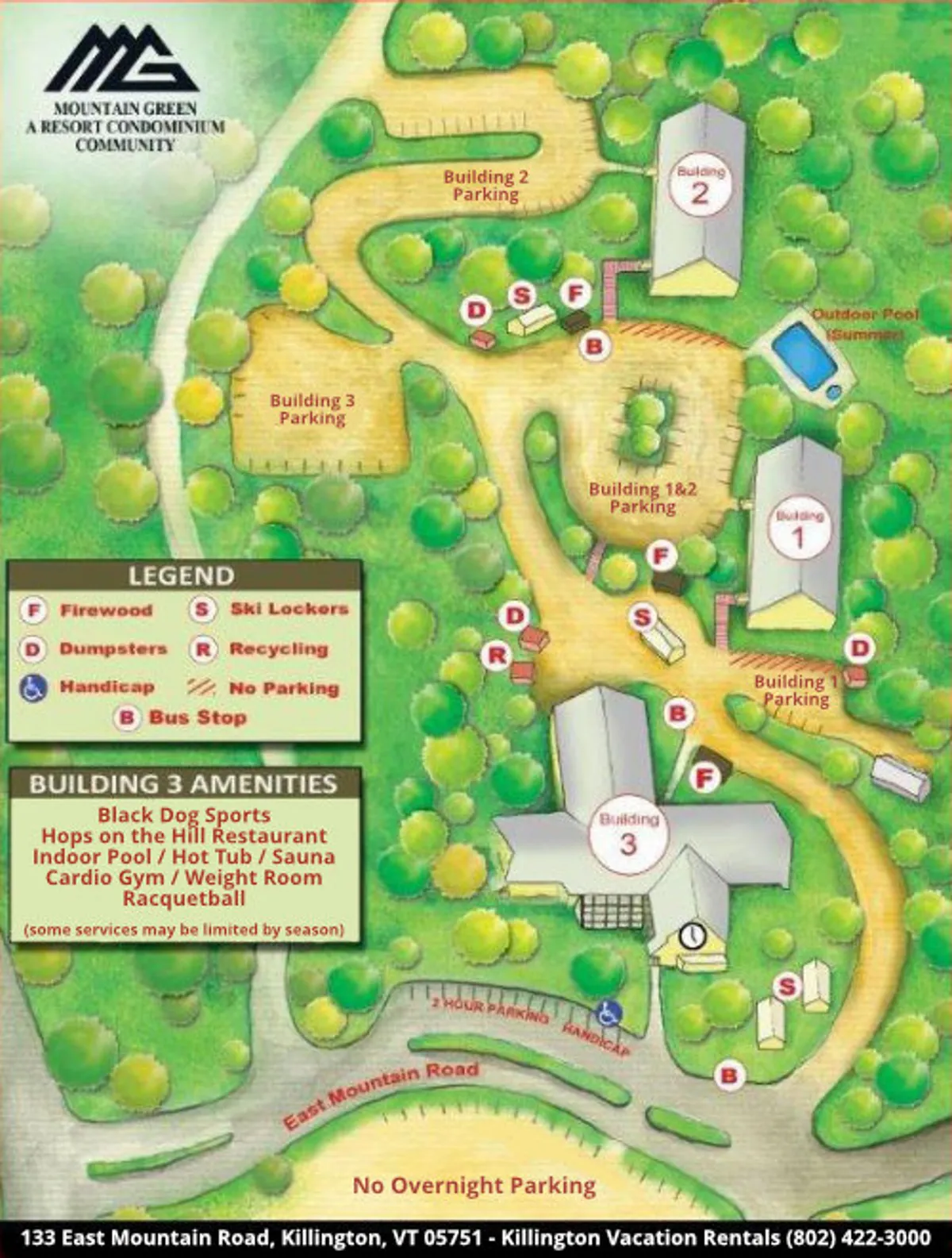 This image captures an exterior view showcasing the property’s main buildings, the outdoor pool, and the amenities area. The open layout makes visible several recreation zones including the pool and gym, conveying a sense of the extensive wellness facilities on offer. The surrounding landscape hints at the mountain setting, enhancing the tranquil ambiance.